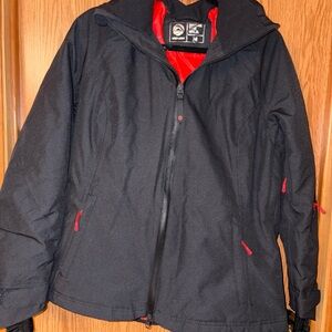 Women's Black and Red Ski Jacket